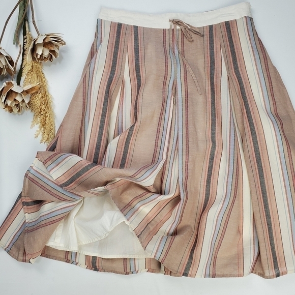 Banana Republic Cream Tan Orange Stripe Skirt 2 - Picture 9 of 14